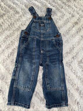 12m vintage OshKosh B'gosh Vintage-Style Dark Blue Denim Overalls